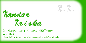 nandor kriska business card